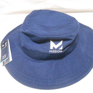 NEW NAVY BLUE MISSION BUCKET HAT w/ ADJUSTABLE CHIN STRAP SUN BONNET ONE SIZE 👨